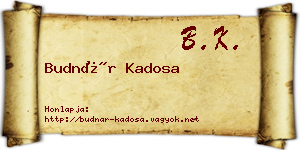 Budnár Kadosa névjegykártya